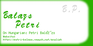 balazs petri business card